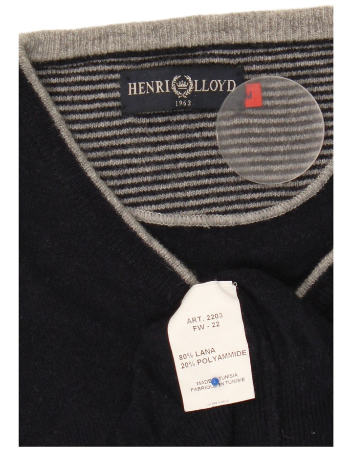 Henri Lloyd Pull col V pour homme en laine noire moyenne