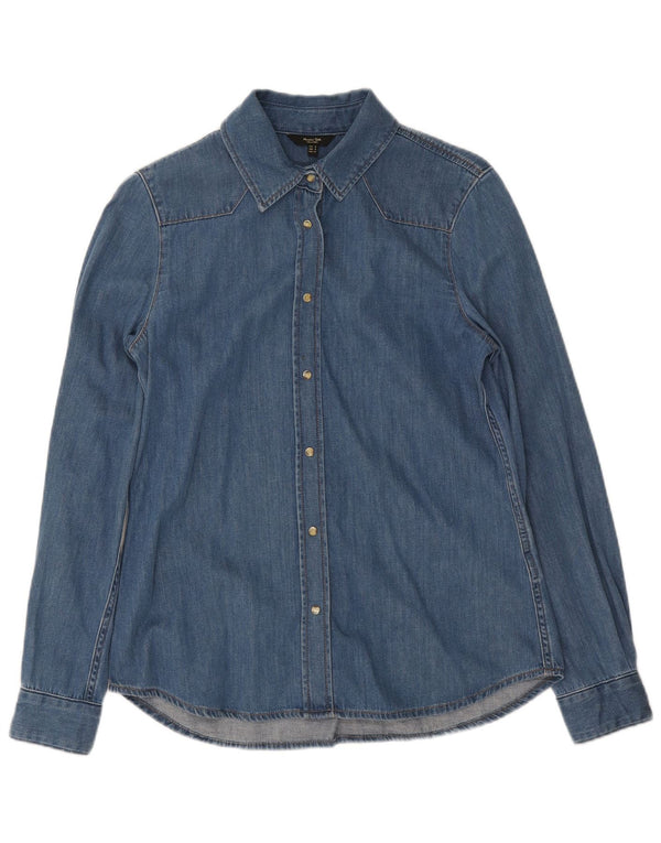 Massimo Dutti Chemise en jean pour femme UK 10 Small Bleu