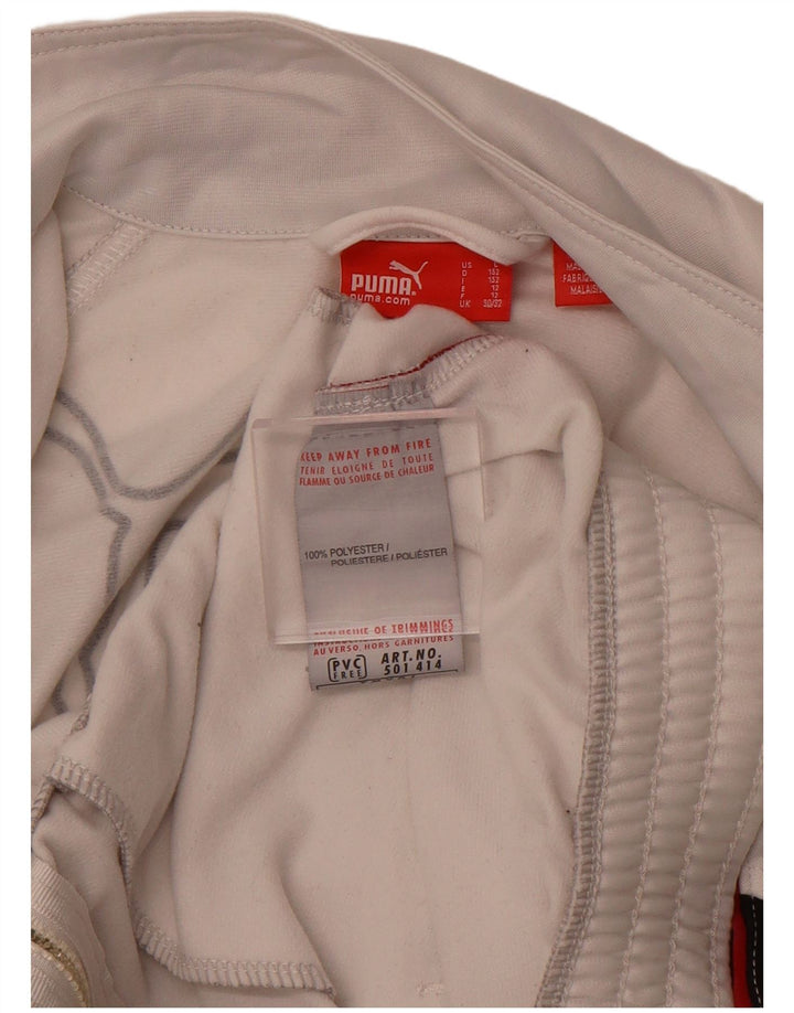 PUMA Boys Graphic Tracksuit Top Jacket 11-12 Years  White Colourblock