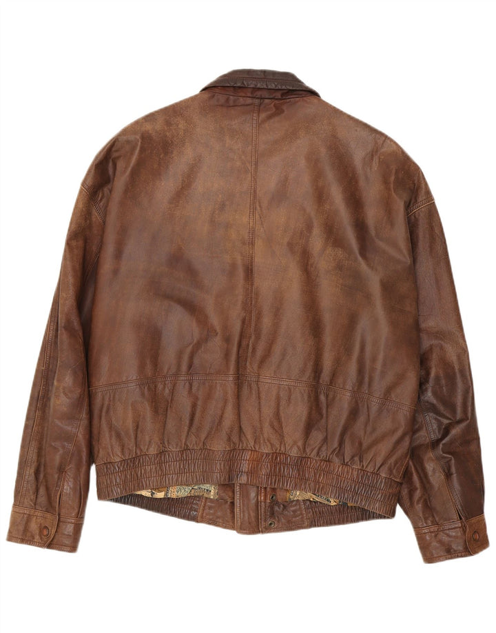Trapper Veste en cuir pour homme IT 52 XL Marron