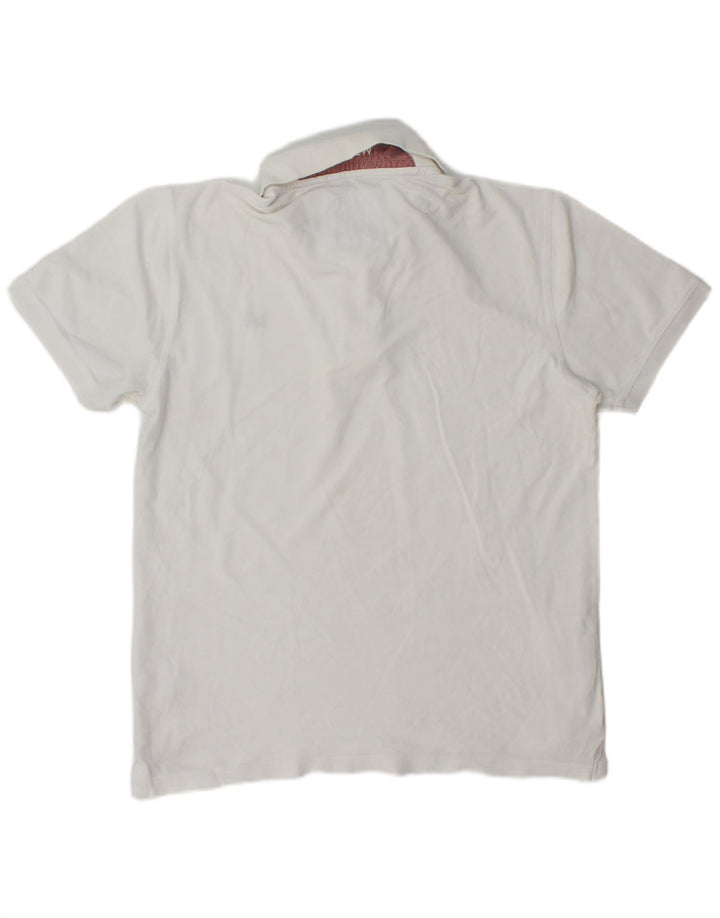 Crew Clothing Polo Homme Coton Blanc Moyen