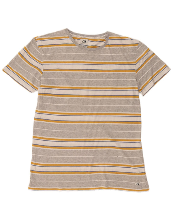Quiksilver T-Shirt Homme Gris Moyen Rayé Coton