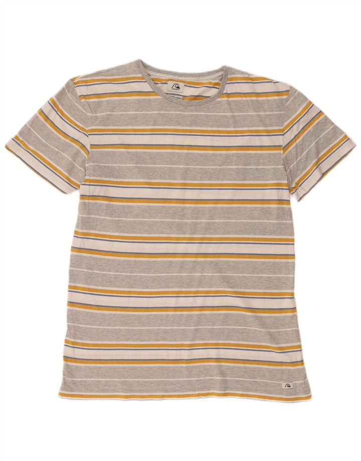 Quiksilver T-Shirt Homme Gris Moyen Rayé Coton
