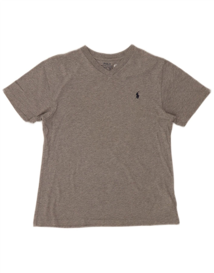POLO RALPH LAUREN T-Shirt Fille 8-9 ans Gris Moyen Moucheté Coton