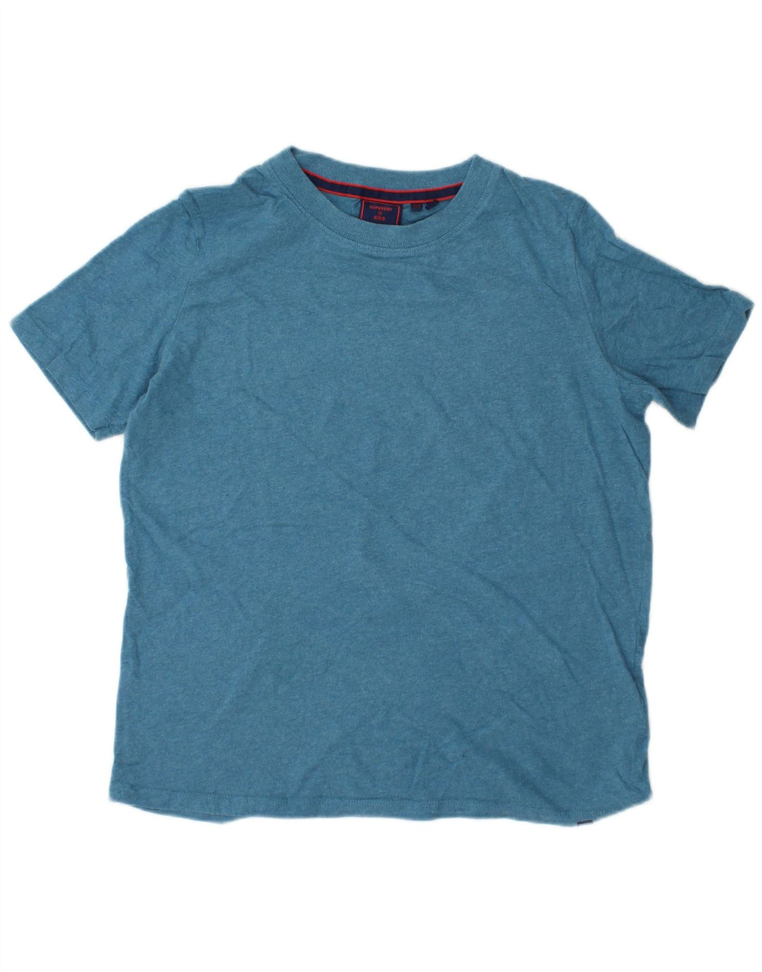 SUPERDRY T-Shirt Femme Top UK 10 Small Bleu Coton