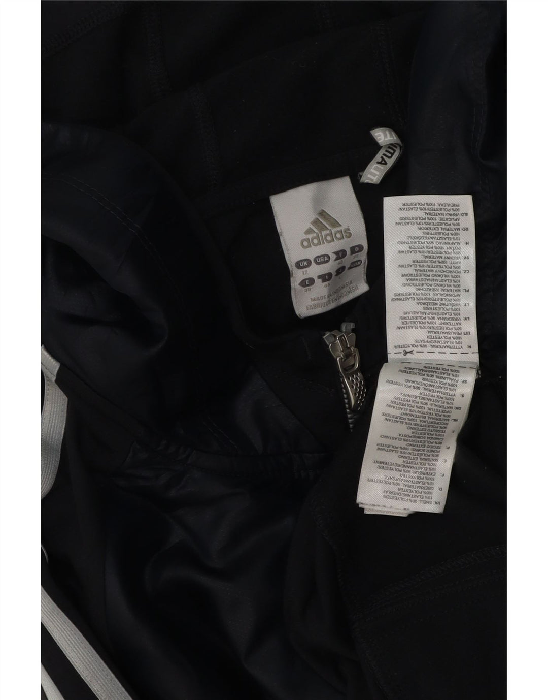 Adidas Climalite Veste de survêtement à capuche pour femme UK 12 Bleu marine moyen