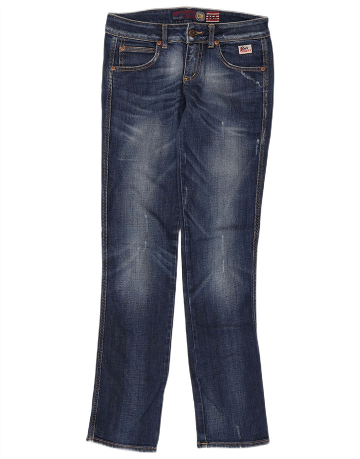 ROY ROGERS Jean slim effet vieilli pour femme W27 L33 bleu coton