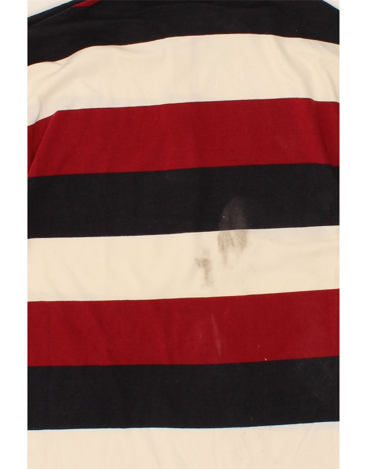 TRUSSARDI Mens Polo Shirt Medium Multicoloured Striped Cotton Vintage Trussardi and Second-Hand Trussardi from Messina Hembry 