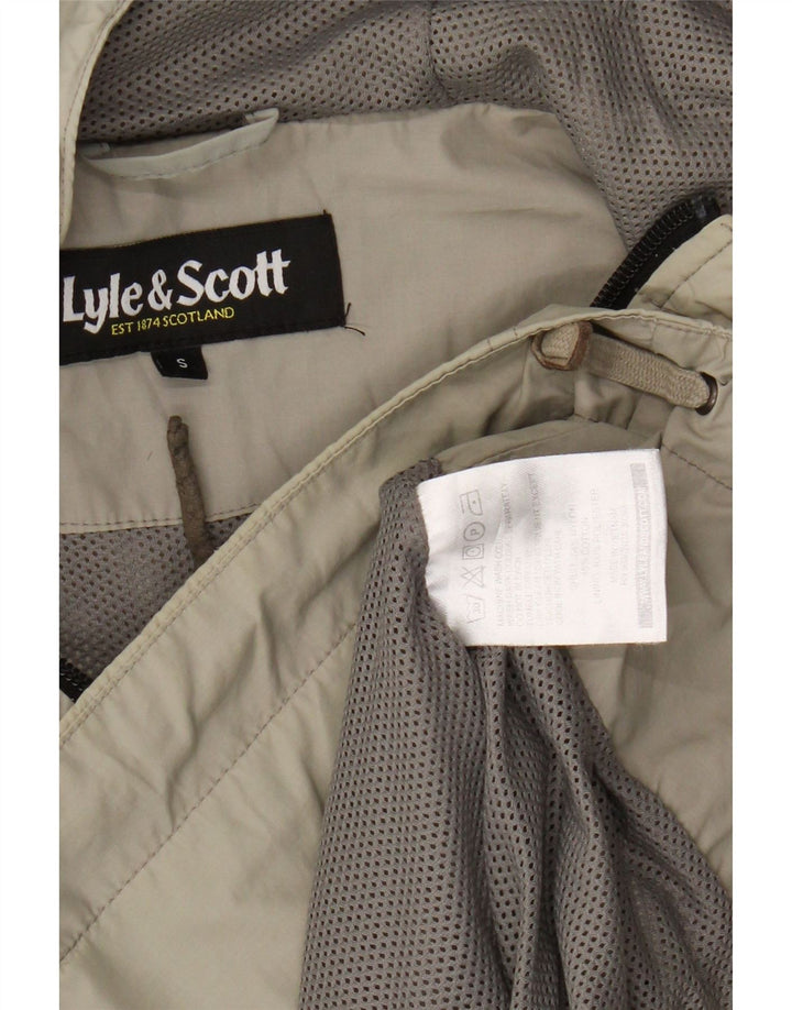Lyle & Scott Veste de pluie à capuche pour homme UK 36 Small Beige Nylon