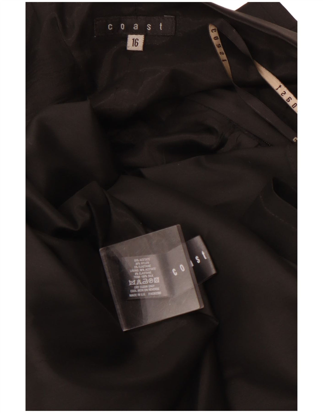 COAST Robe Maxi Halter pour Femme UK 44 Large Acétate Noir