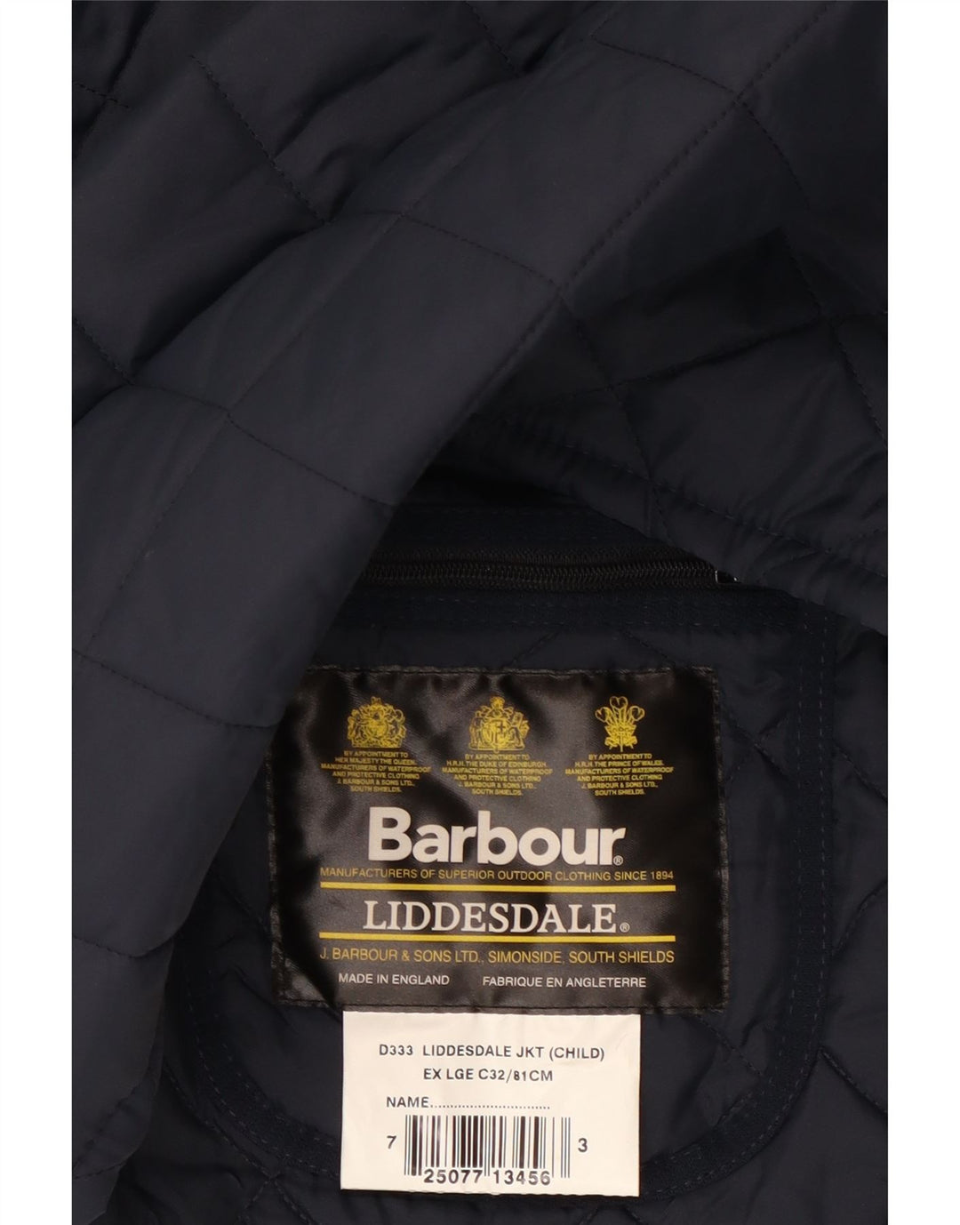 Veste matelassée Barbour Boys LIDDESDALE 12-13 ans bleu marine