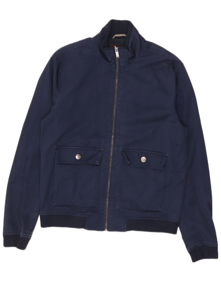 Michael Kors Veste Bomber Homme UK 36 Petite Viscose Bleu Marine