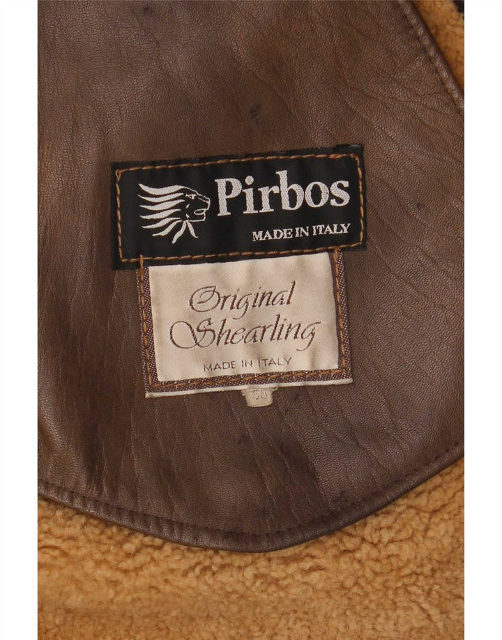 Pirbos Veste en peau de mouton pour homme IT 58 4XL Marron peau de mouton