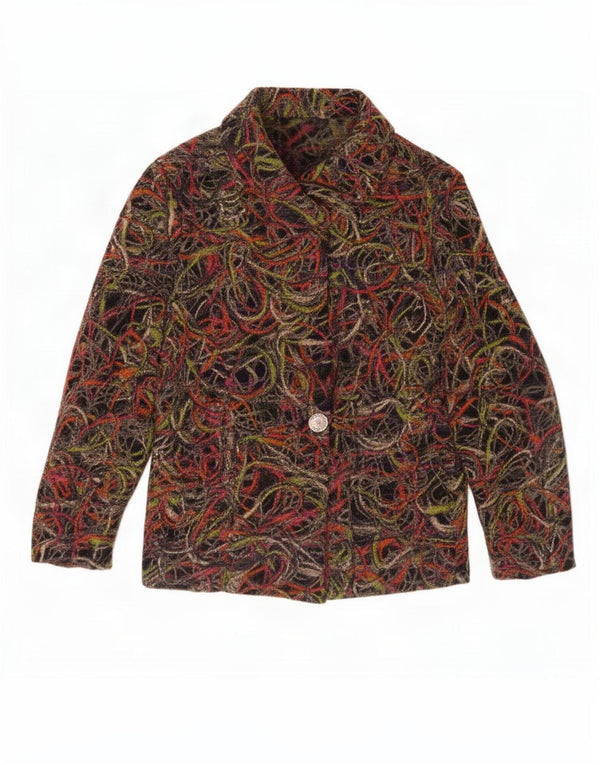 Gai Mattiolo Womens Abstract Pattern Blazer Jacket UK 14 Medium Multicolour