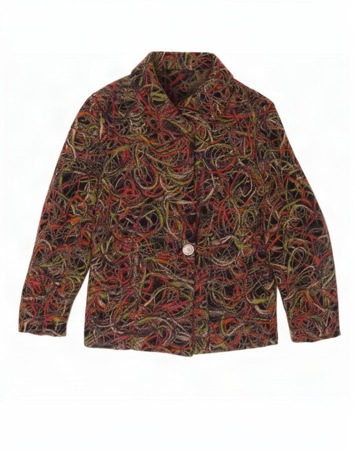 Gai Mattiolo Veste Blazer à Motif Abstrait pour Femme UK 14 Moyen Multicolore