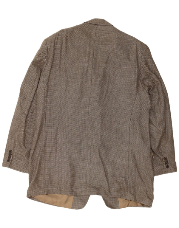 CALVIN KLEIN Veste Blazer 3 Boutons Homme Taille 46 XL Gris Check Soie