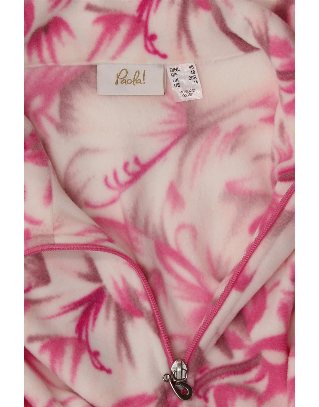 PAOLA Pull polaire à manches 3/4 pour femme UK 20 2XL Rose floral