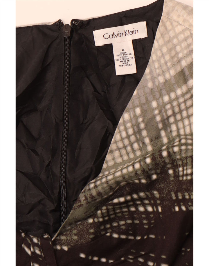 CALVIN KLEIN Robe fourreau sans manches pour femme US 6 Gris moyen Colourblock