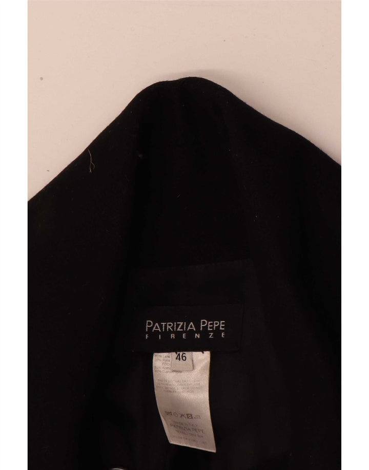 Patrizia Pepe Manteau Double Boutonnage Femme IT 46 Large Laine Noire