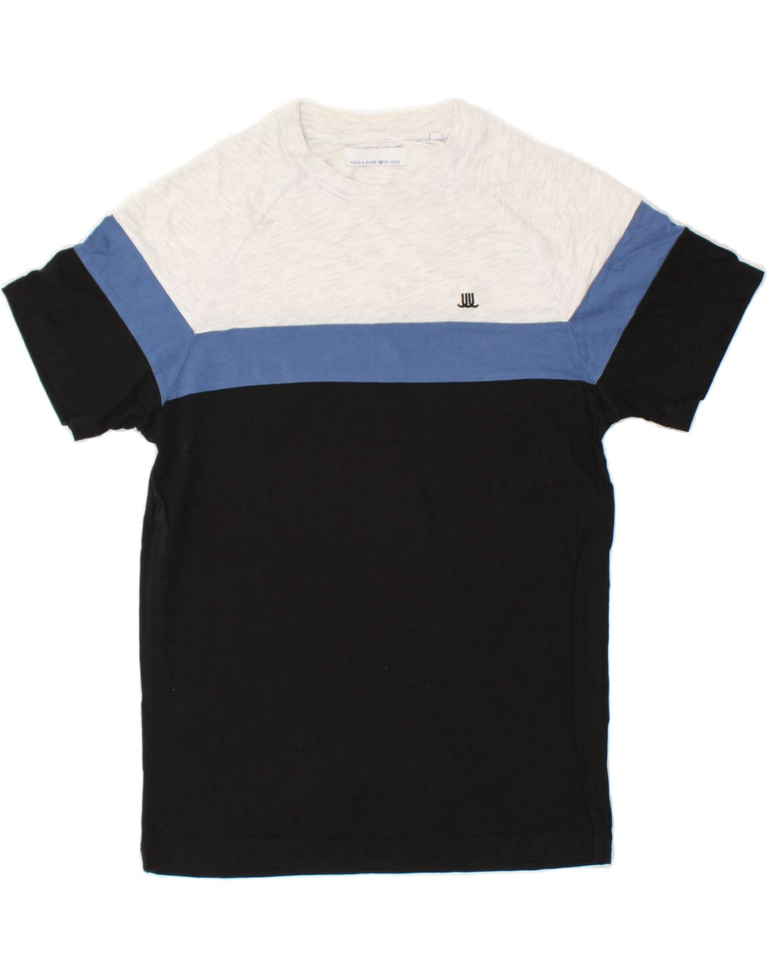 JULES Mens T-Shirt Top Small Black Colourblock Cotton Vintage Jules and Second-Hand Jules from Messina Hembry 