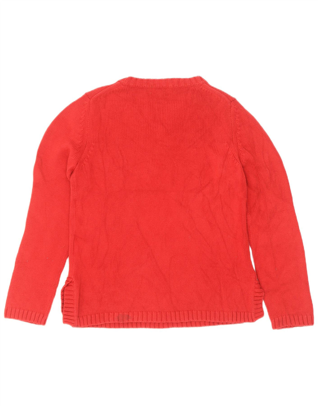 Eddie Bauer Pull col en V pour femme UK 12 Rouge moyen Coton