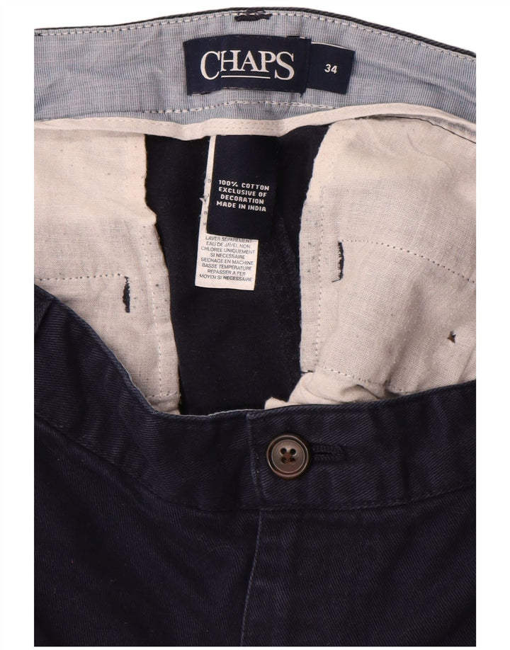 CHAPS Short Chino Homme W34 Large Bleu Marine Coton