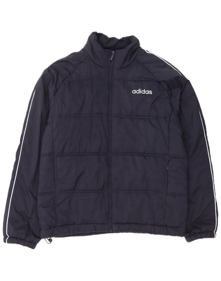 Adidas Veste rembourrée pour homme UK 42 XL Bleu marine Polyester