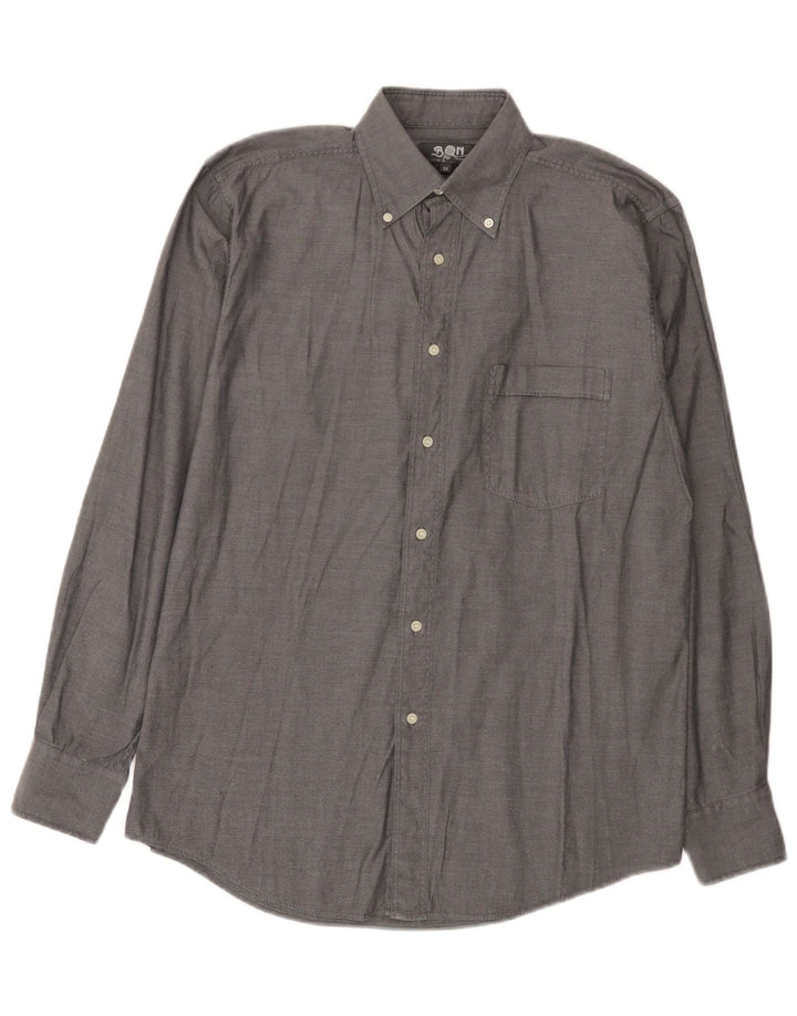 vintage Chemise Homme Taille 38 Coton Gris Moyen
