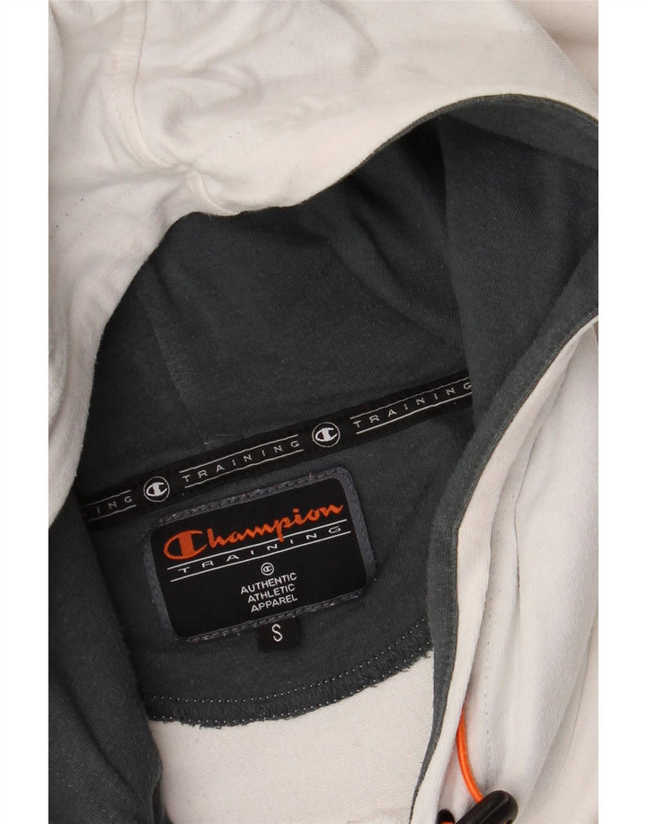 Champion Pull à Capuche Graphique Homme Petit Blanc
