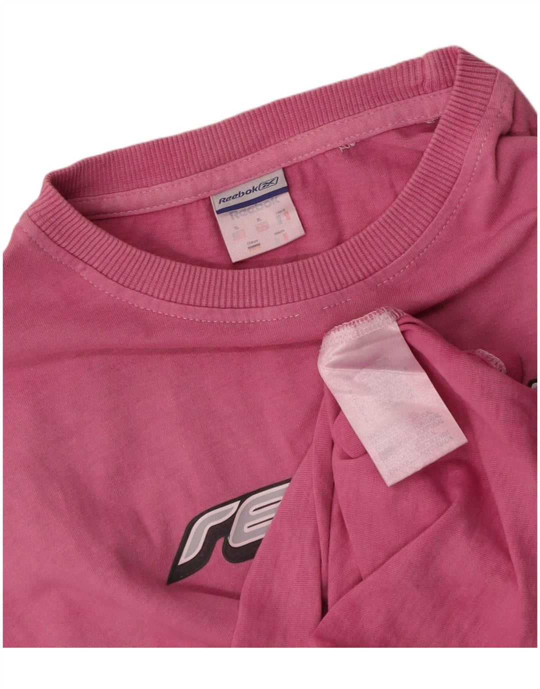 REEBOK T-Shirt Graphique Femme UK 18 XL Rose Coton