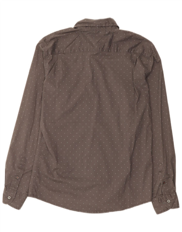 Wrangler Chemise Homme Gris Moyen Coton Tacheté