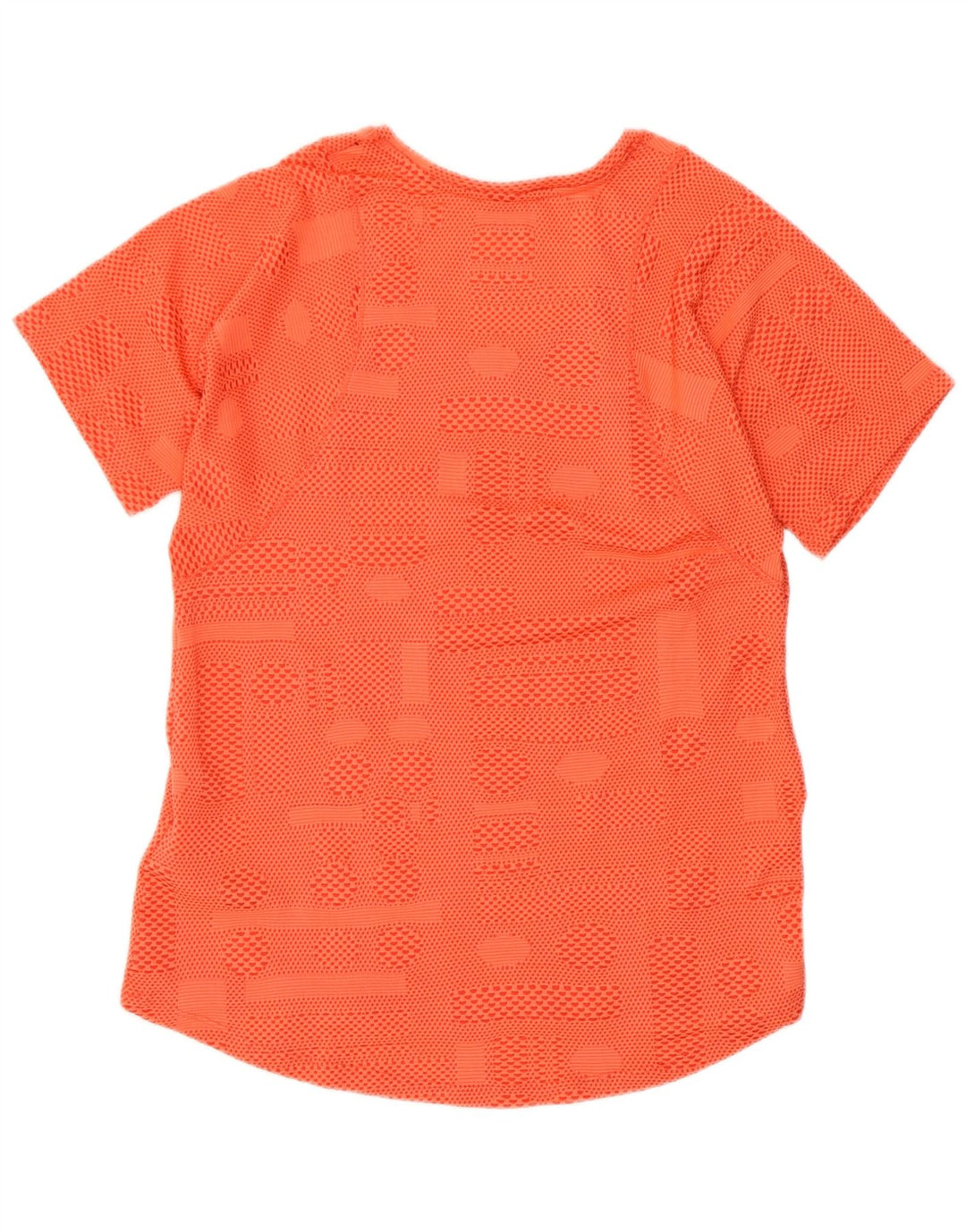 Nike T-shirt Dri Fit pour femme UK 12 Polyester géométrique orange moyen