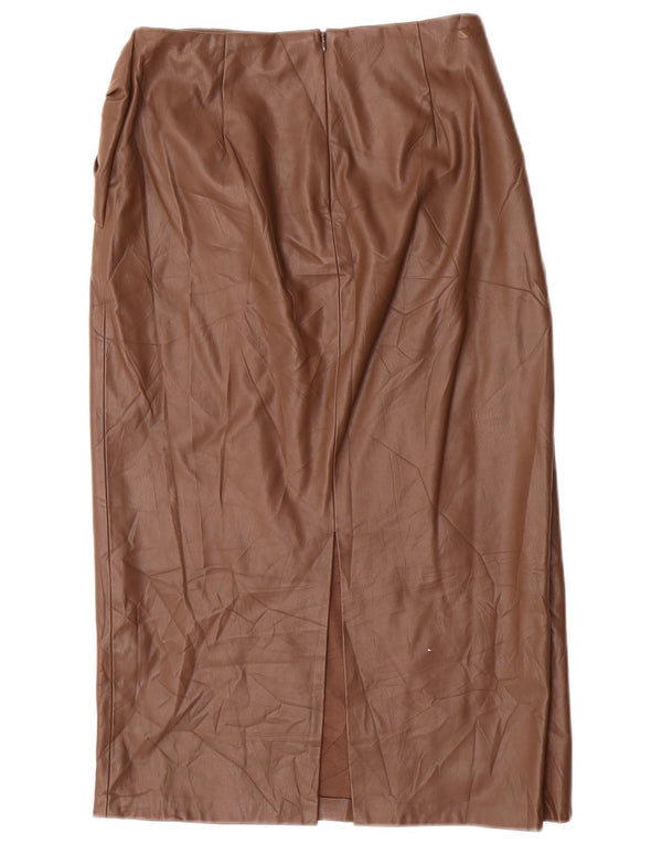 Zara Femme Jupe Simili Cuir Medium W28 Marron Polyuréthane