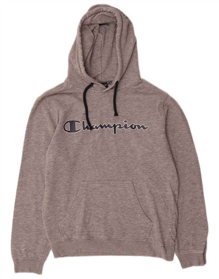 CHAMPION Pull à Capuche Graphique Homme Petit Gris Moucheté Coton