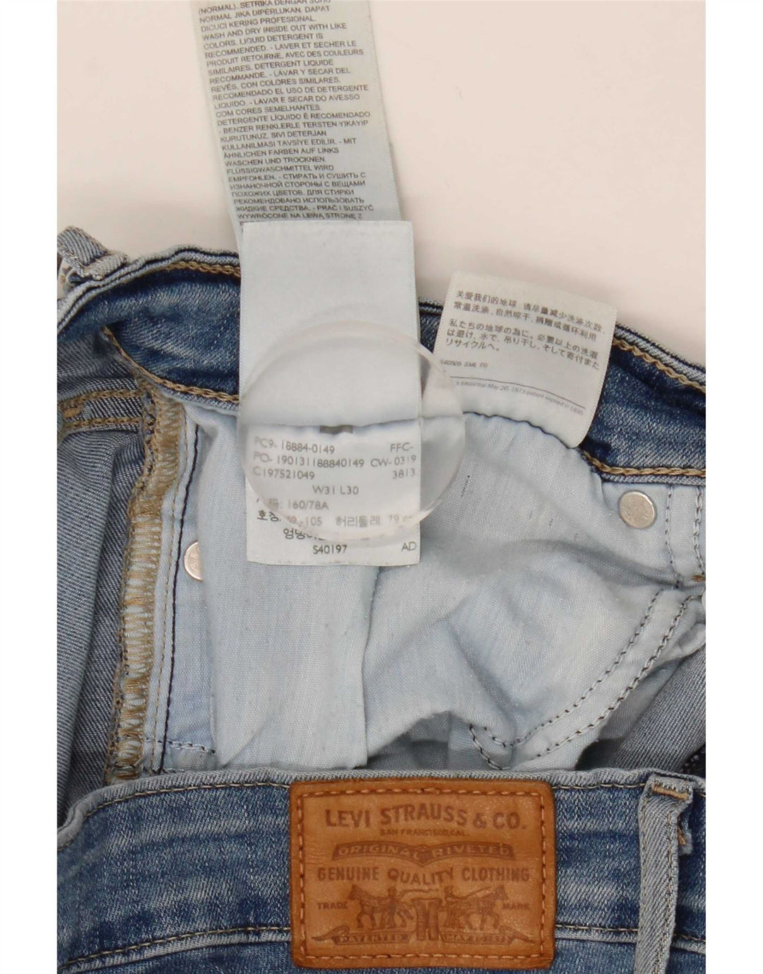 Levi's Jean 712 Crop Slim Femme W31 L25 Bleu Coton