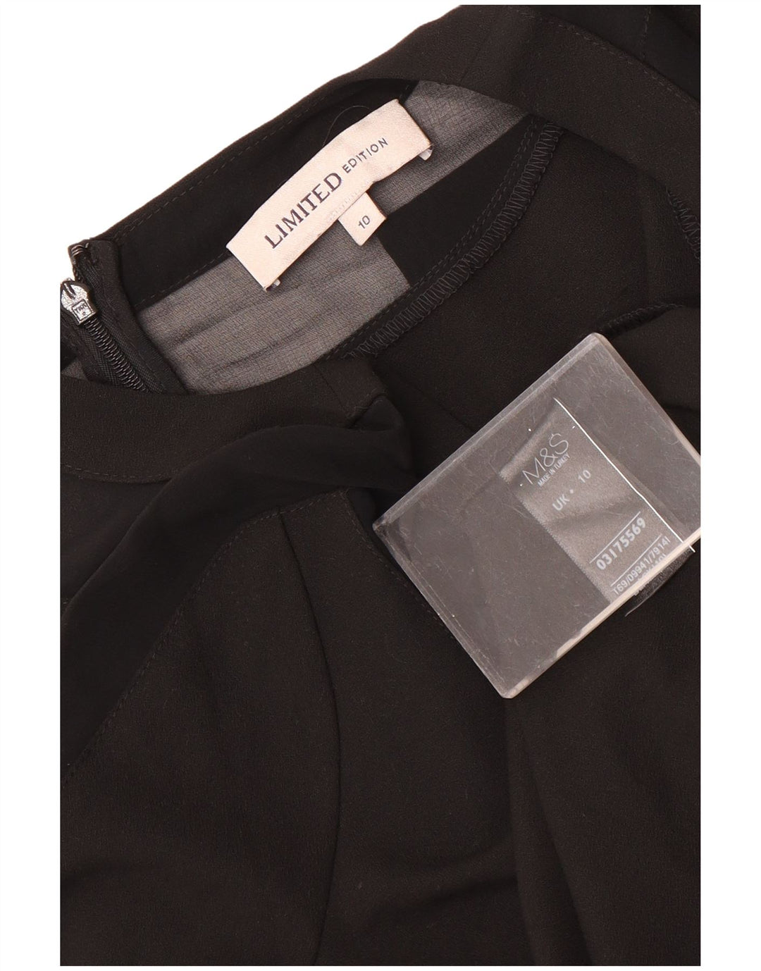 Marks & Spencer Robe droite à manches 3/4 pour femme UK 10 Small Noir Polyester