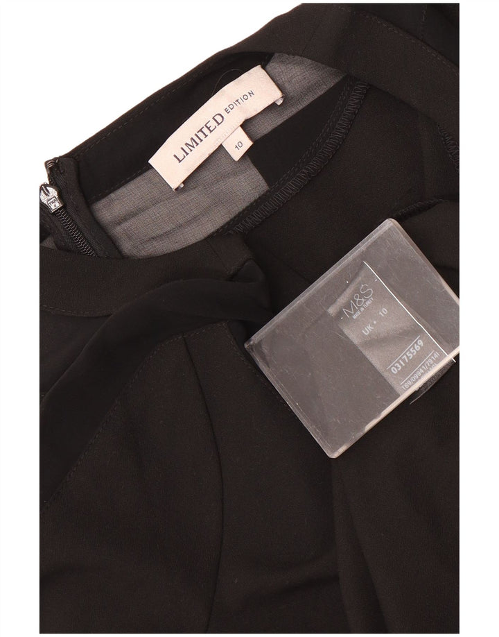 Marks & Spencer Robe droite à manches 3/4 pour femme UK 10 Small Noir Polyester