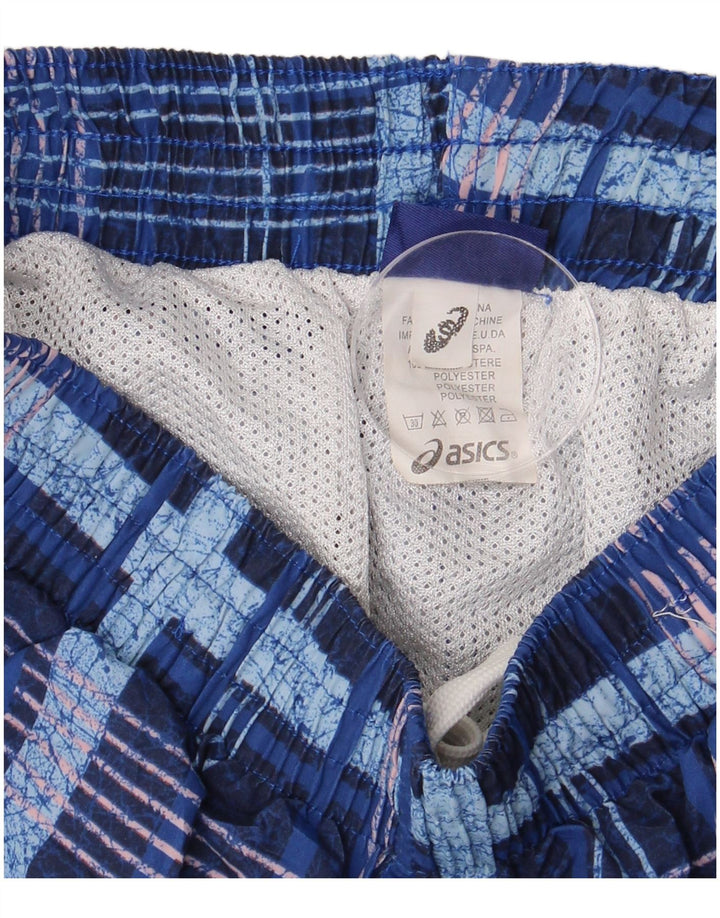 ASICS Short de bain homme petit bleu à carreaux en polyester