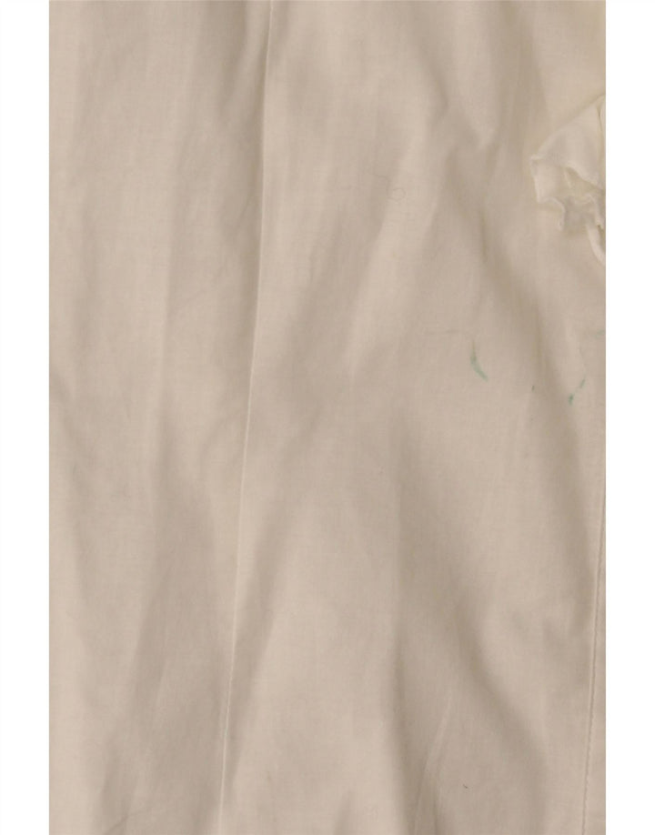 BENETTON Chemise à volants sur le devant pour femme UK 14 Large Blanc cassé