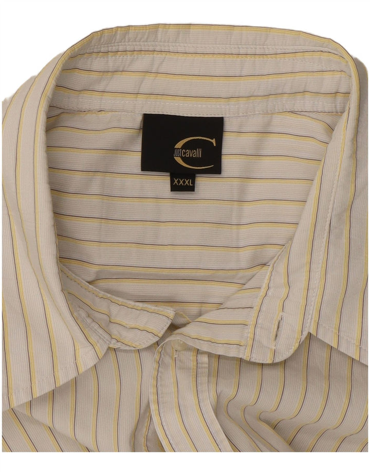 Just Cavalli Chemise homme 3XL Blanc à fines rayures
