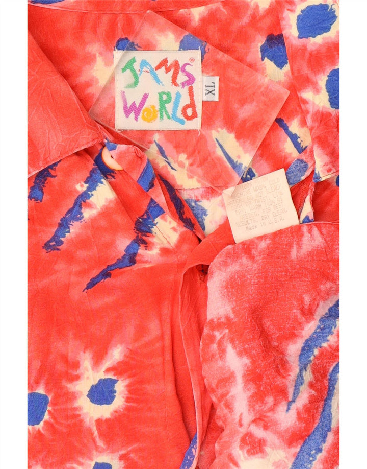 JAMS WORLD Chemise à manches courtes pour homme XL Rayonne florale rouge