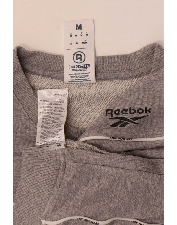 Reebok Sweatshirt Jumper Homme Gris Moyen Coton
