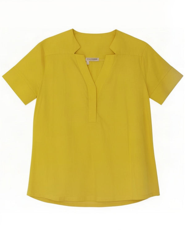 Naracamicie Chemisier Femme UK 12 Coton Jaune Moyen