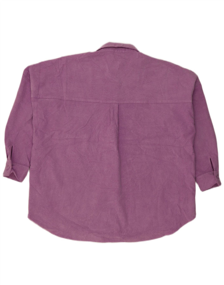 Zara Chemise surdimensionnée en velours côtelé pour femme UK 14 Polyester violet moyen
