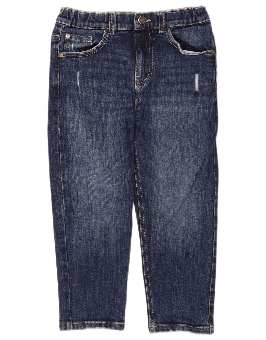 BENETTON Garçon Justin Straight Jeans 6-7 ans W22 L17 Bleu Coton