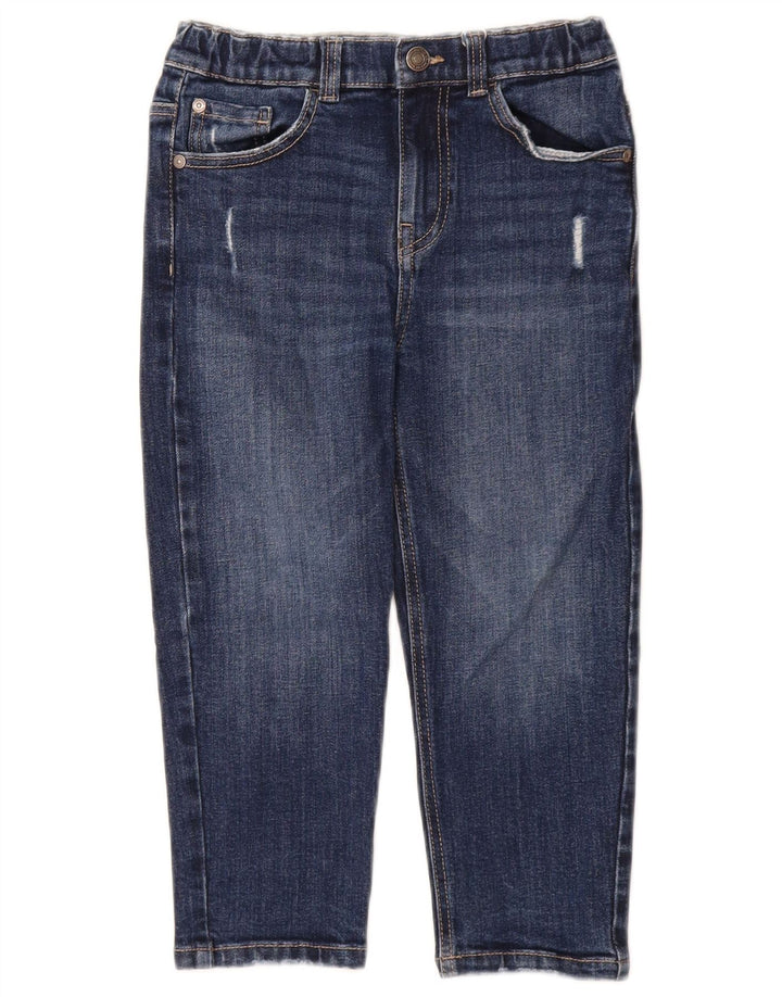 BENETTON Garçon Justin Straight Jeans 6-7 ans W22 L17 Bleu Coton