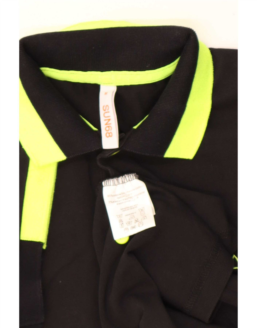 Sun68 Polo Homme Noir Moyen Colorblock Coton