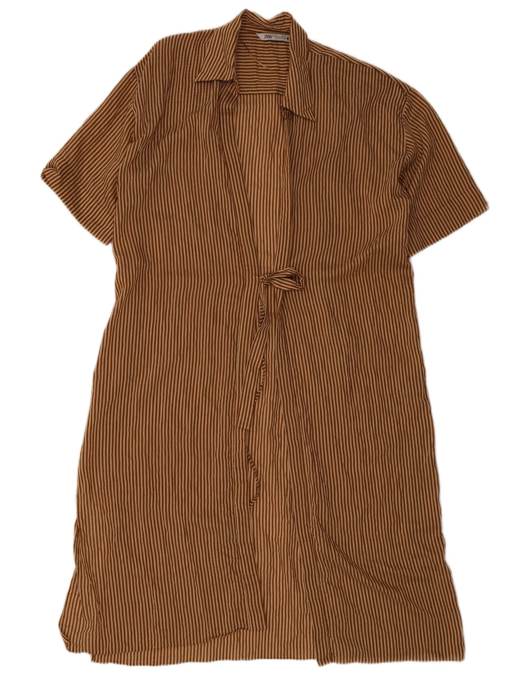 Zara Robe surdimensionnée pour femme UK 10 Petites rayures marron