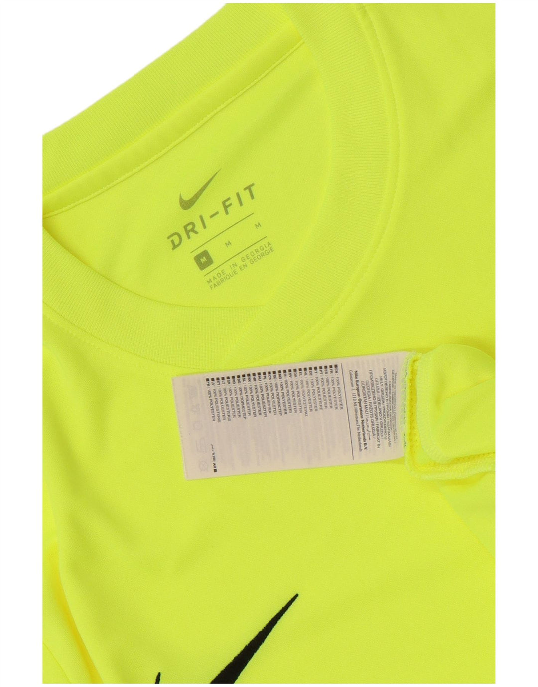 Nike Homme Dri Fit T-Shirt Haut Jaune Moyen Polyester