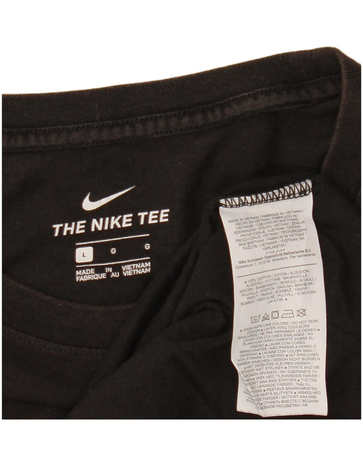 NIKE T-shirt graphique pour hommes, grand, en coton noir